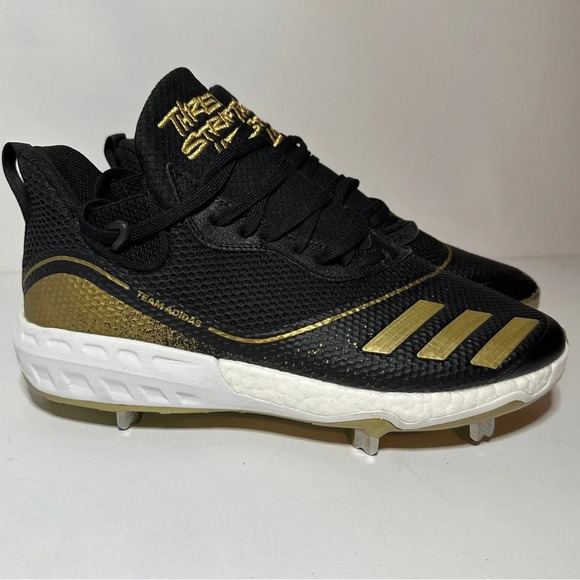 NEW Adidas Icon V Baseball Cleats Black Gold G28237 Size M 9 NWOB (238 Box 27) - Picture 1 of 9